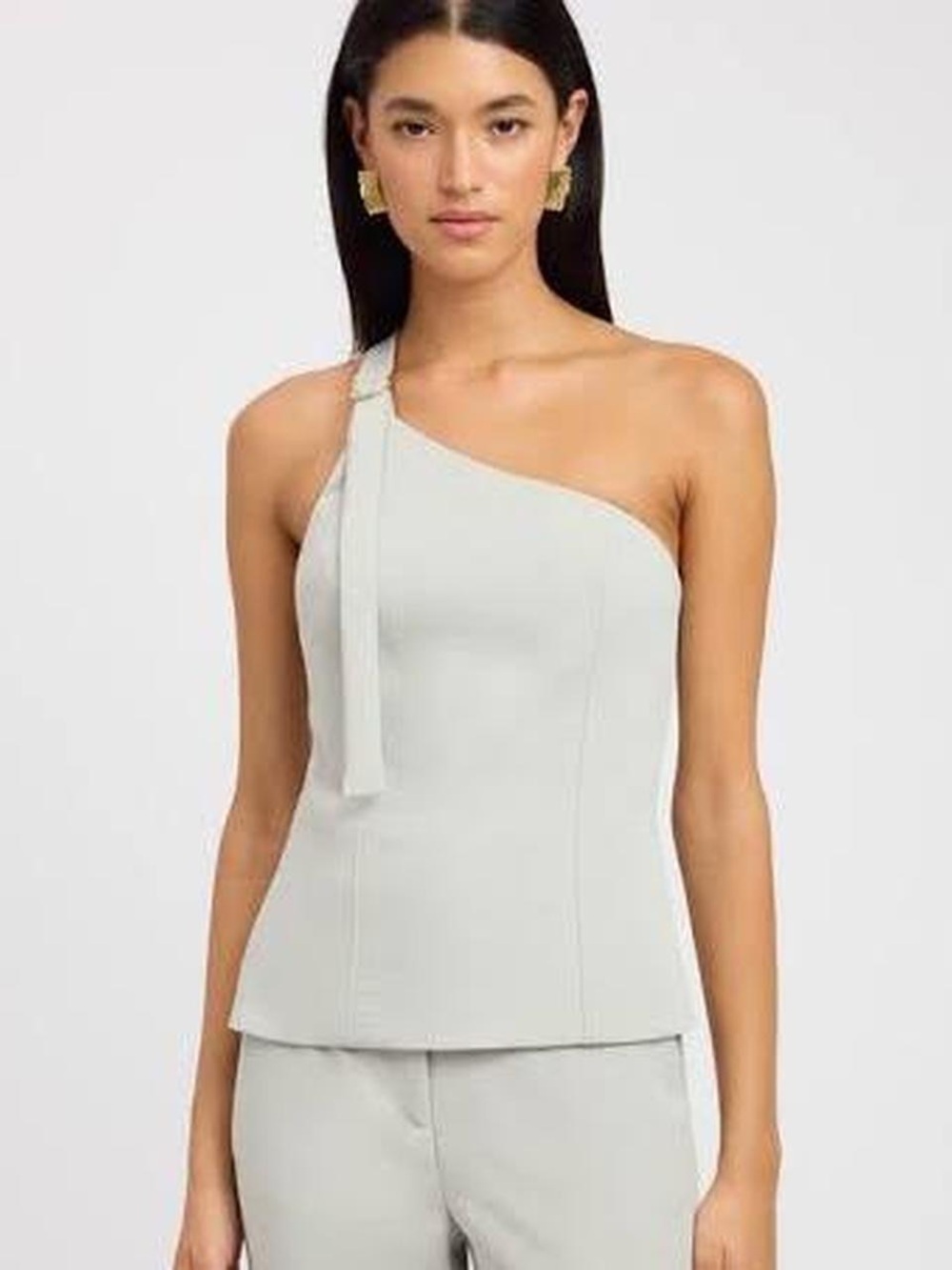 KOOKAÏ Ariel Buckle Top Alfalfa One Shoulder US 4